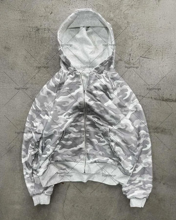 Camouflage Retro Zipper hoodie