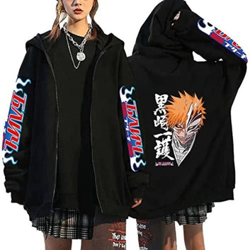 Anime Bleach Ichigo Kurosaki Zipper Hoodie multiple designs