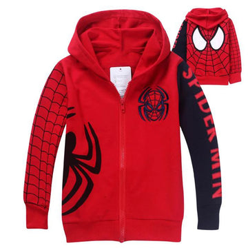 Cartoon Spiderman Zipper Hoodie Children marvel