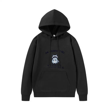 Raccoon Funny Hoodie Am I Perfect No