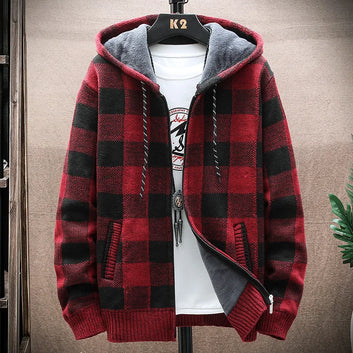 Flannel zip up hoodie