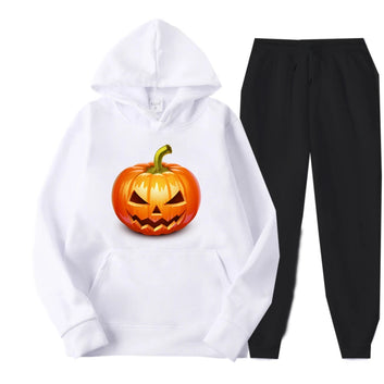 Halloween evil pumpkin doodle print suits sets