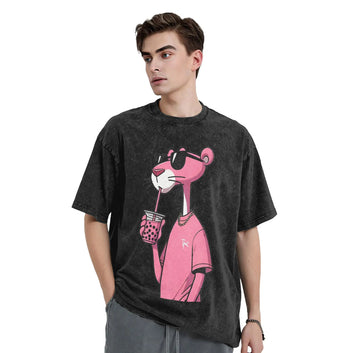 TShirt Pink Panthers Drinking Cartoon
