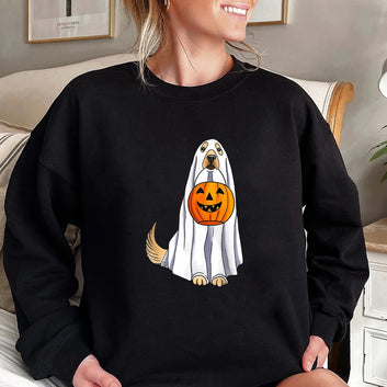 Halloween Dog ghost funny sweater
