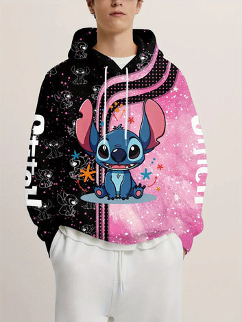 Hoodie Cartoon Pink panther and Stitch cartoon