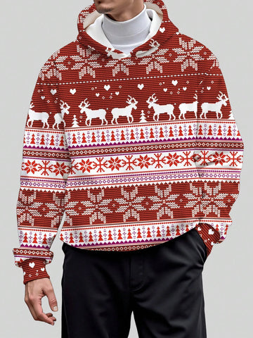 Christmas themed hoodies elk Santa reindeer elfs