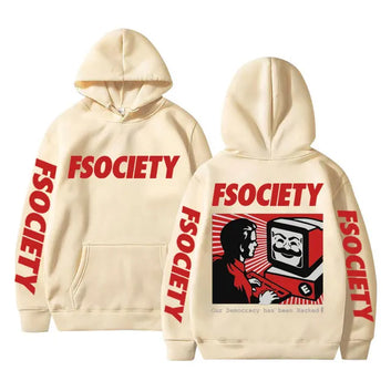 Funny Mr Robot Graphic Hoodie FSociety