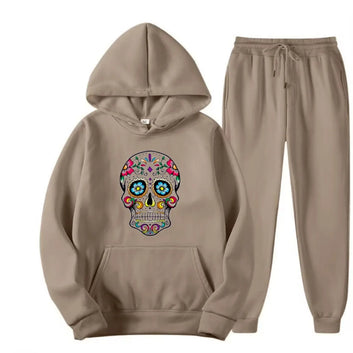 Sugar Skull Hoodie Sweatpants Set