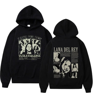 Singer Lana Del Rey Hoodies Ultraviolence Music Album Hooded Men Women's Clothes Fashion Vintage Oversized Sweatshirt Streetwear