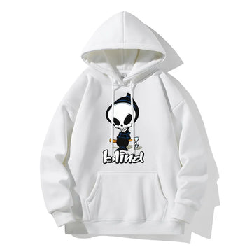 Skull Print Hoodie Blind