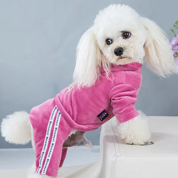 Pet Soft Velvet Hoodie Jumpsuit