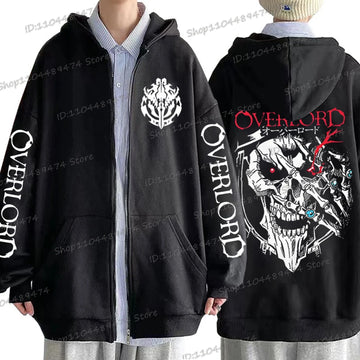 Anime Overlord Horror Skull Hoodie Zip Up