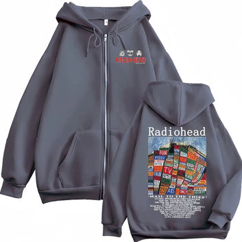 Radiohead Hail To The Thief Zipper Hoodie Rock Band music
