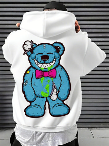 Blue grinning Bear hoodie