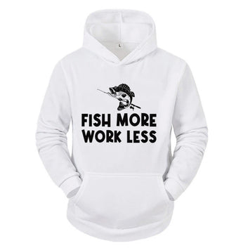 Fish More Work Less Funny Hoodie