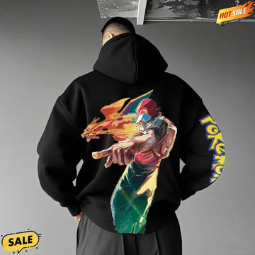 Pokemon Hoodie Ash Charizard Anime Cartoon