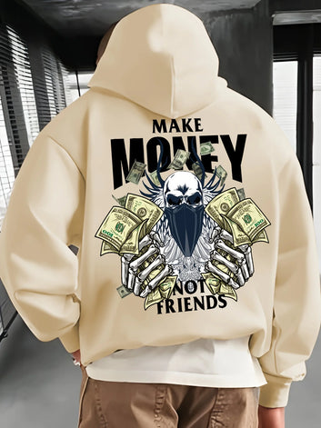 Hoodie make money not friends print funny