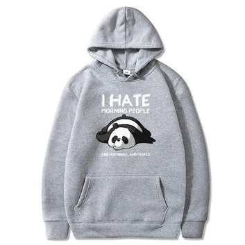 Lazy Panda I Hate Morning People and Mornings and People Funny Hoodie