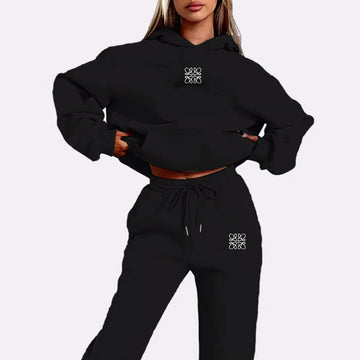 Flower Printed  Tracksuit hoodie Quality Two Piece Set