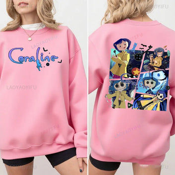 Halloween Coraline Sweater All Saints' Day Vintage Funny Cartoon