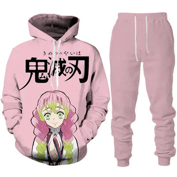 Anime Demon Slayer Hoodies 3D Printed 2PCS Set