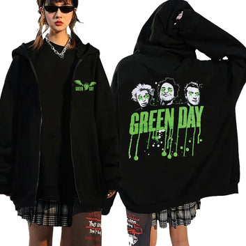 Green Day Band Zipper Hoodie music