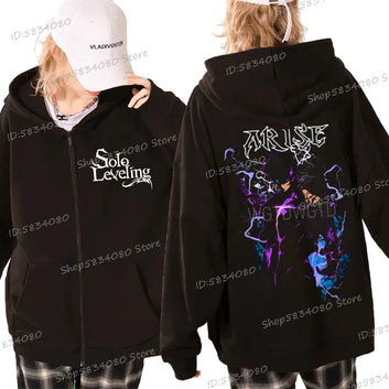 Anime Solo Leveling Zip Up Hoodie