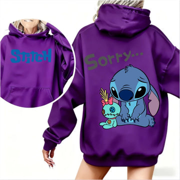 Stitch Sorry Hoodie Disney Cartoon