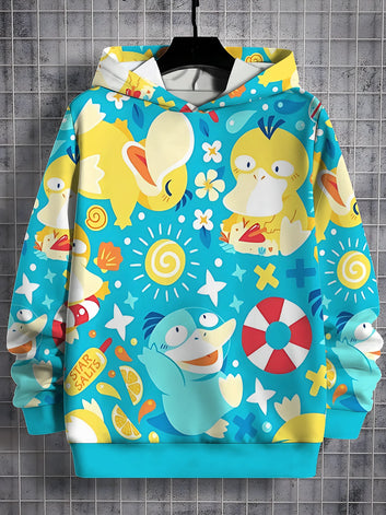 Cartoon P-psyducks Pokemon 3D Print Hoodie