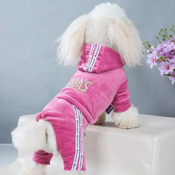 Pet Soft Velvet Hoodie Jumpsuit