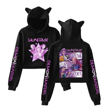 K-Pop Demon Hunters Mira Rumi Zoey Cat Cropped Hoodies