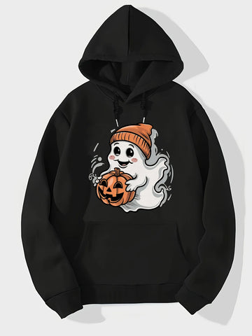 Halloween Ghost and Pumpkin Hoodie