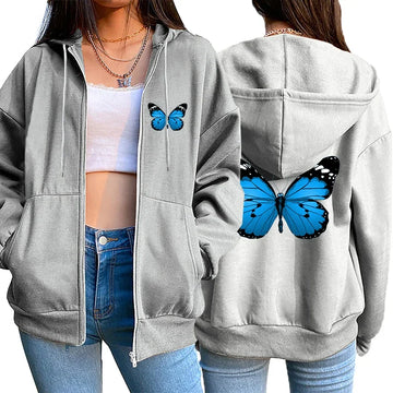Butterfly zip up hoodie