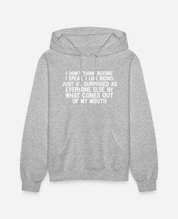 Humorous Speech Style Themed Hoodie Funny