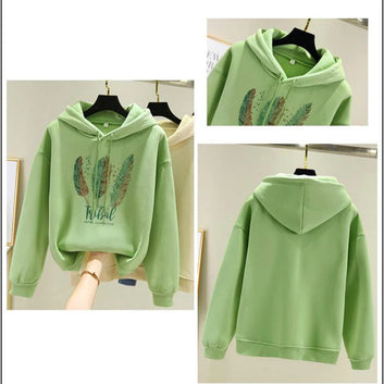 Tribal Feather Printed Hoodie