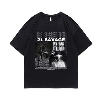 Rapper 21 Savage I Am I Was Music Album T-shirt