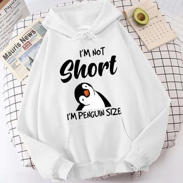 Penguin I'm Not Short Hoodie funny