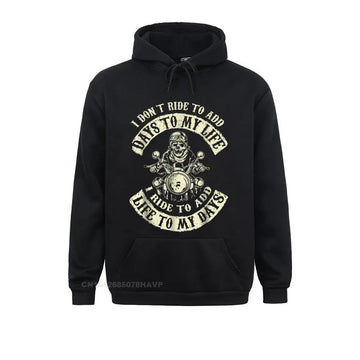I Ride To Add Life To My Days Badass Motorcycle Hoodie Funny