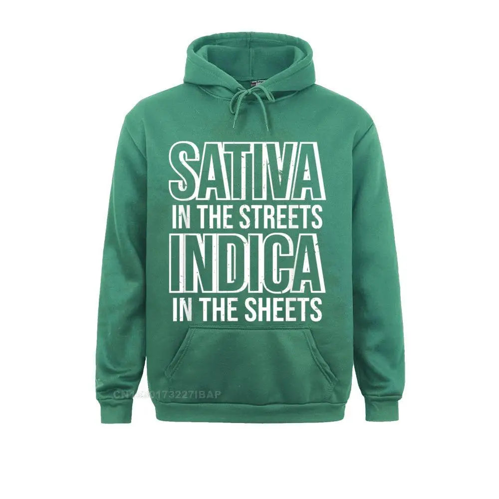Sativa And Indica Plant Joke Funny 420 Stoner Hoodies