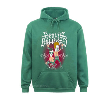 Black Metal Beavis Buttheads Funny Heavy Metal 90'S Cartoon Hoodie