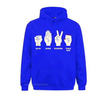 Rock Paper Scissors Table Saw Funny Carpenter Contractor Hoodie