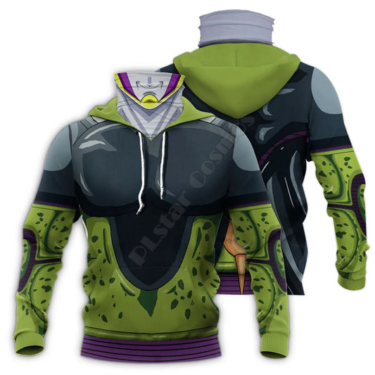 Goku Vegeta Cell 3D Printed Hoodies Fashion Sweatshirt Women Men Casual Pullover Hoodie Mask Warm Cosplay Costumes 06