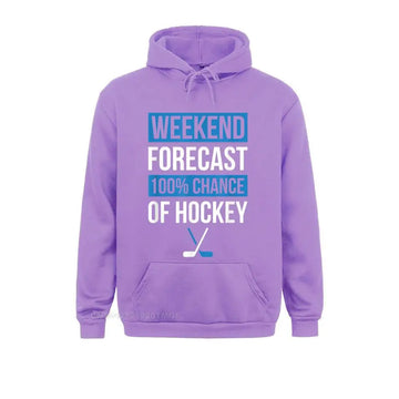 Weekend Forecast 100% Chance of Hockey Funny Hoodie
