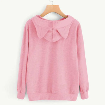Cat Pattern Hoodie with cat ears