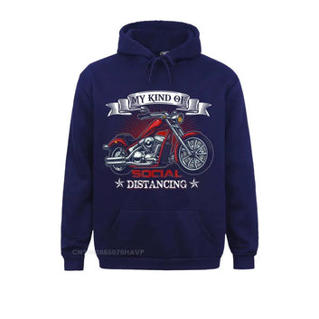 My Kind Of Social Distancing Funny Motorcycle Biker Hoodie