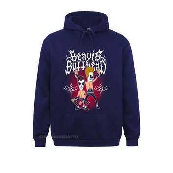 Black Metal Beavis Buttheads Funny Heavy Metal 90'S Cartoon Hoodie