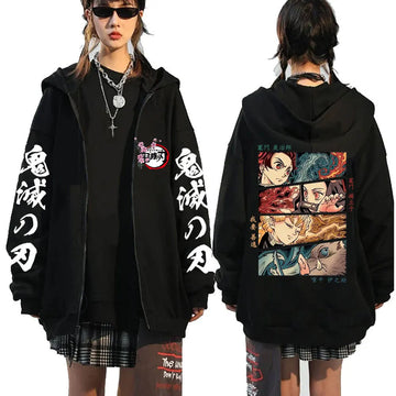 Anime Demon Slayer Zip Up Hoodie Multiple Designs