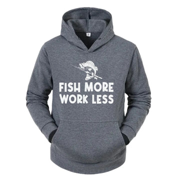 Fish More Work Less Funny Hoodie