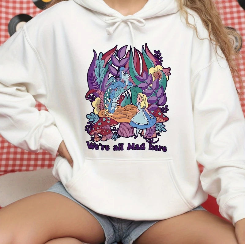 We're All Mad Here Hoodie Funny Cartoon Movie