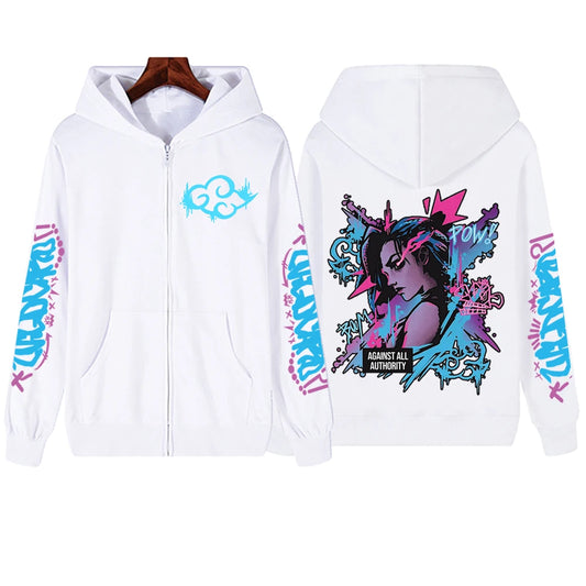 Anime Arcane Zip Up Hoodie Game Multiple Designs